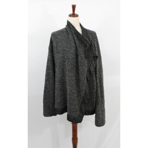 DRESS TO KILL Jane Mohr OS Black Charcoal Nubby Wool Cardigan Sweater - Picture 9 of 10